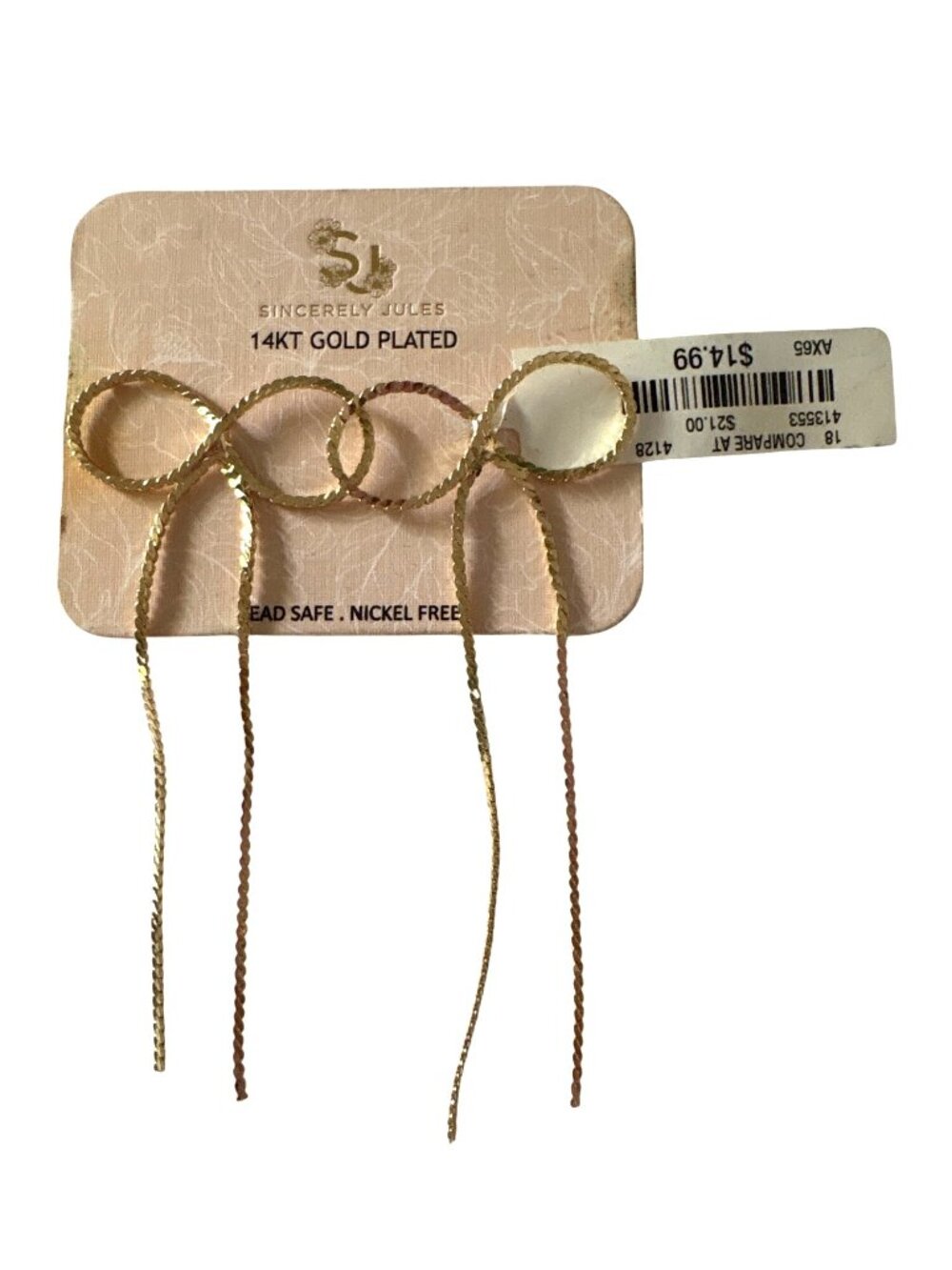 14Kt Gold Plated Bow Drop Earrings Lead Safe Nickel Free By Sincerely Jules